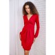 Міні-сукня з V-подібним вирізом, червоного кольору, 167R050- 2