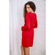 Міні-сукня з V-подібним вирізом, червоного кольору, 167R050- 2