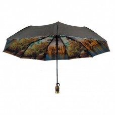 Жіноча парасолька напівавтомат сіра з подвійною тканиною Bellissimo 018301-2