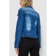 Джинсова куртка жіноча, колір синій, 129RL006