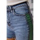 Приталенные джинсовые шорты, синего цвета, 164R4618
