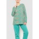 Пижама женская утепленная, цвет светло-зеленый, 219R004