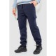 Спорт штаны мужские карго на флисе, цвет темно-синий, 241R0651