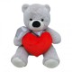 Мʼяка іграшка "Ведмедик з серцем", сірий, 30 см