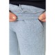Спорт штаны мужские на флисе однотонные, цвет светло-серый, 190R236