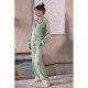 Піжамний костюм шовк / бавовна з брюками Wasabi Зелений