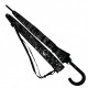 Жіноча парасолька-тростина на 16 спиць з абстрактним принтом, напівавтомат від фірми Toprain, чорна, 01541-4