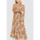 Сукня вільного крою з квітковим принтом, колір бежево-гірчичний, 204R201