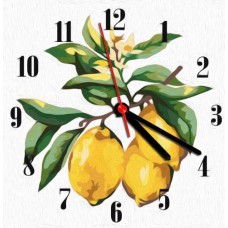 Часы-картина по номерам "Лимон", 30х30 см