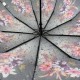 Жіноча складна парасолька напівавтомат з атласним куполом із принтом квітів від Toprain, бордова ручка 0445-2