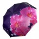 Жіноча парасолька-автомат на 9 спиць від Flagman, фіолетова з рожевою квіткою, N0153-4