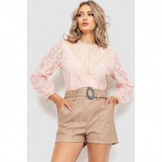 Блуза жіноча гіпюрова, колір пудровий, 204R004