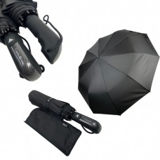 Чоловіча парасолька напівавтомат на 10 спиць із системою антивітер чорна від Toprain 0345-1