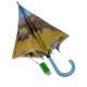 Жіноча парасолька-тростина напівавтомат із блакитною ручкою від SWIFTS зі слоном, 0335-6