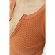 Кофта жіноча на блискавці в рубчик, колір світло-коричневий, 204R003