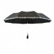 Жіноча парасолька напівавтомат у горошок із рюшею SL, чорна, 033057-2