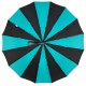 Женский зонт-трость на 16 спиц с контрастными секторами, полуавтомат от фирмы Toprain, бирюзовый, 0616-10